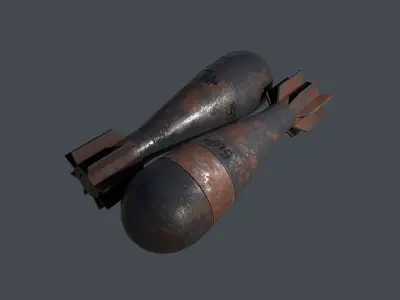 Mortar Projectile 60mm M69 3D model purchase