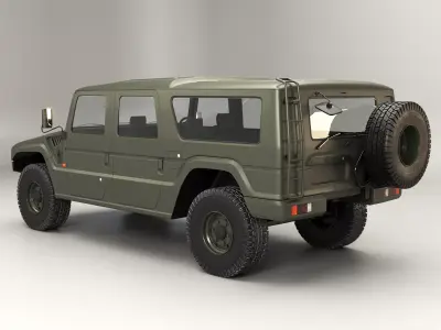 Toyota Megacruiser Army 4x4 SUV Military Green 3D model