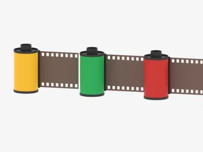 Cartoon 35mm Film Roll 3D model