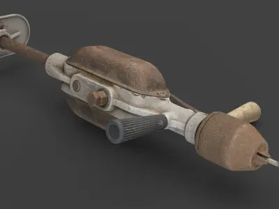 Handle Metal Old Drill Low-poly 3D model