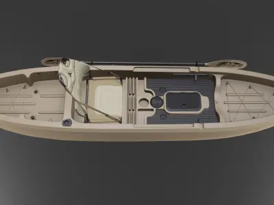 Sit-On-Top Kayak Low-poly 3D model