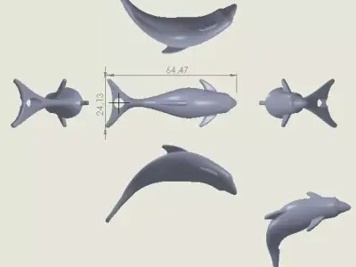 dolphin 3D model Free 3D print model
