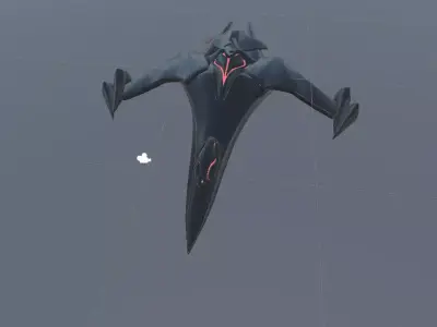 Nebula Wraith Futuristic Alien Starship Low Poly Game-Ready  Low-poly 3D model