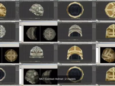 Mk7-Combat-Helmet helmets in computer screen 3D Model Pack