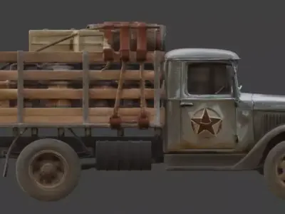 Frontier Supply Cargo Truck Low-poly 3D model