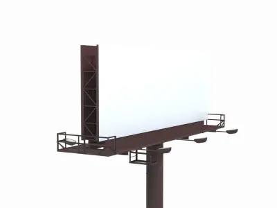 Billboard 1 Red Low-poly 3D model