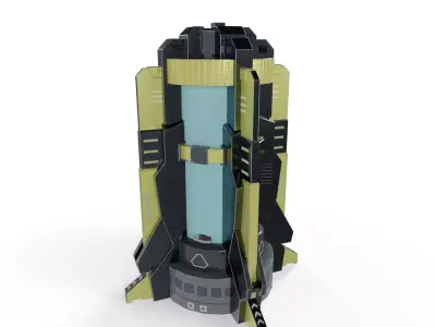 Sci-Fi Shield Generator Low-poly 3D model