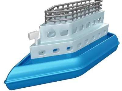 Fabulous Cartoon Ship Low-poly 3D model