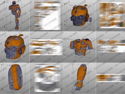 Transformers Bumblebee 2018 pepakura Full Low-poly 3D model
