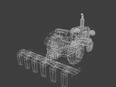 Tractor toy Low-poly 3D model