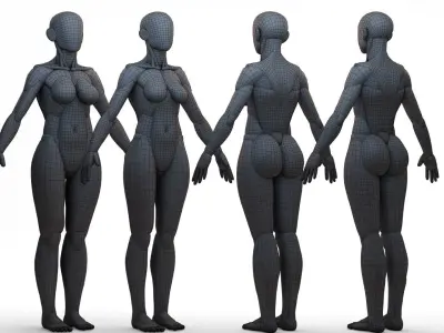 Blockout Girls 3D model