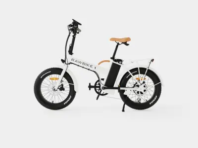 Glossy White Bike Low-poly 3D model