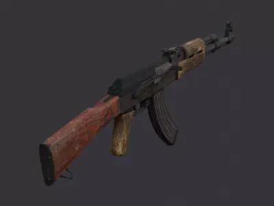 AK-47 Rifle Prop Low-poly 3D model