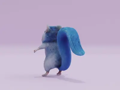 Rodent Fantasy Fluffy Tail T-pose Low High Poly Character Low-poly 3D model