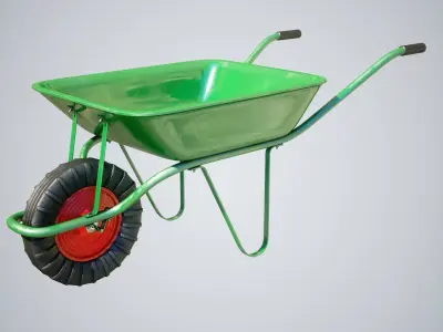 Garden wheelbarrow Low-poly 3D model