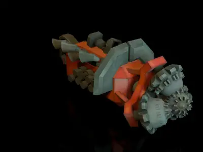 Stylized Hand Combat Drill Low-poly 3D model