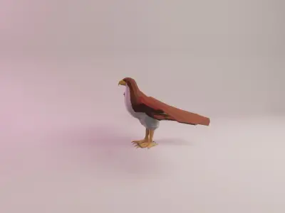 Mildred the Sharp-shinned Hawk Low-poly 3D model