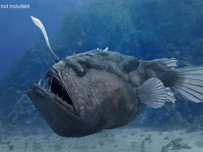 Anglerfish Rigged for Maya 3D model