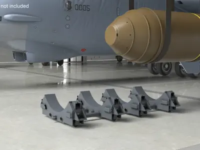 MK-17 Thermonuclear Bomb in Shipping Trolley 3D model