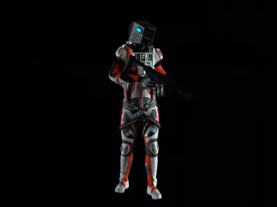 Robot Soldier - Assault Soldier Low-poly 3D model 27