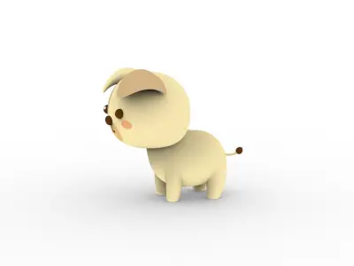 Cartoon Dog v001 character 3D model