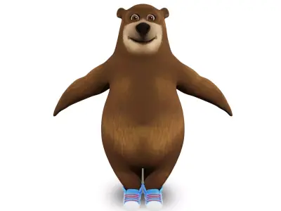 Bear with blue sneakers 3D model
