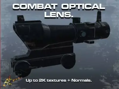 Combat Optical Lens Low-poly 3D model