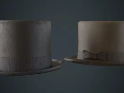 Top Hat 2B Low-poly 3D model
