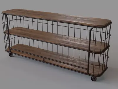 Baker Console Table With Casters 3D model