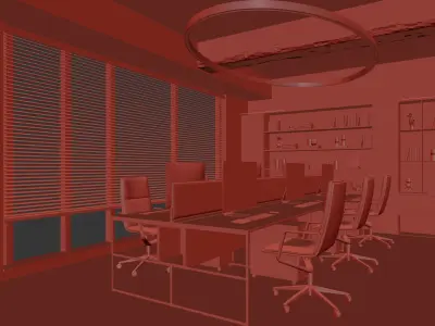  Office interior scene 05 3D model