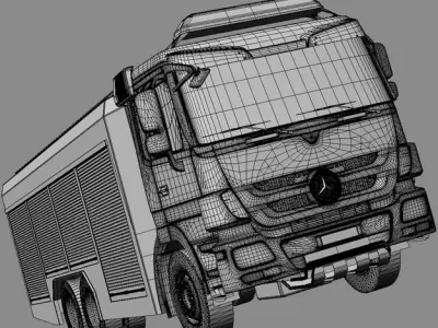 Mercedes Actros Fire Truck 3D model