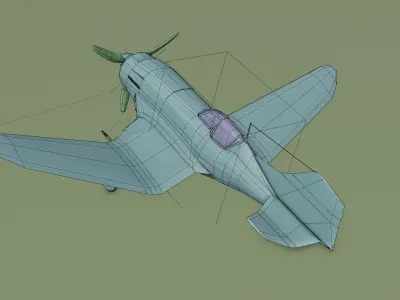 P-100 Avenger generic WW2 fighter - FREE Free low-poly 3D model