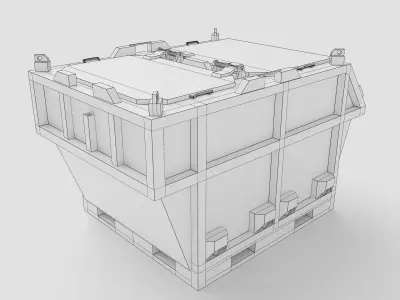 Closed Offshore Waste Skip 3D model