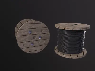 Cable roll 3D Model Low-poly 3D model