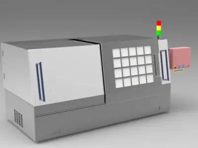 CNC double spindle lathe 3D model