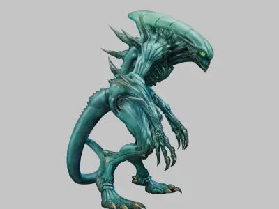 Sci-Fi Alien Beast Low-poly 3D model