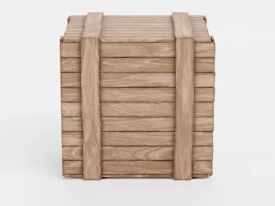 Wooden Crate V11 - Clean Storage and Transport Box 3D model