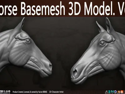 Horse Base-mesh 3D Model Vol 01 Low-poly 3D model