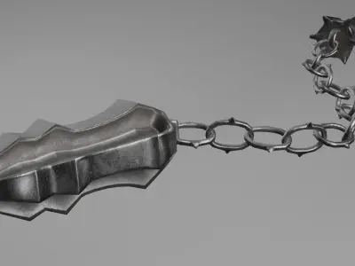 Medieval iron flail Free low-poly 3D model