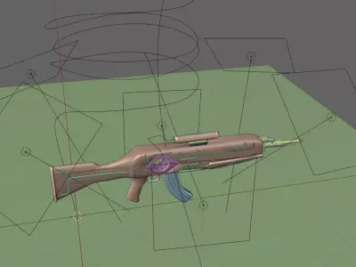 magic futuristic gun  Free low-poly 3D model