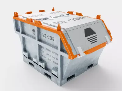 Closed Offshore Waste Skip 3D model