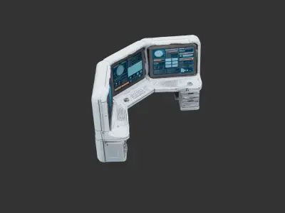 Sci Fi Research Console Low-poly 3D model