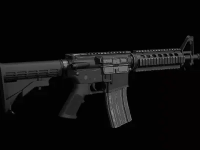 M4-SBR ar - rifle Low-poly 3D model