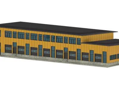Sandwich Industrial Hall - Model making - G Gauge 3D print model