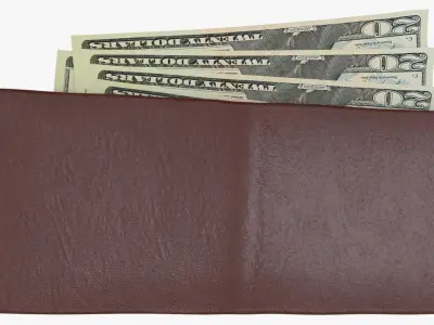 United States 20 Dollars Wallet Money Purse 3D model
