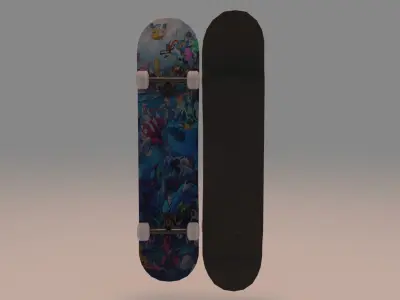 Anime Pokemon Skateboard 3D model