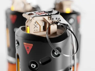 Toxic Sci-fi Grenade 3D model