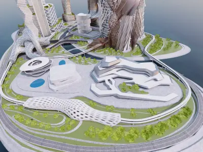 Future City Island Next 3D model