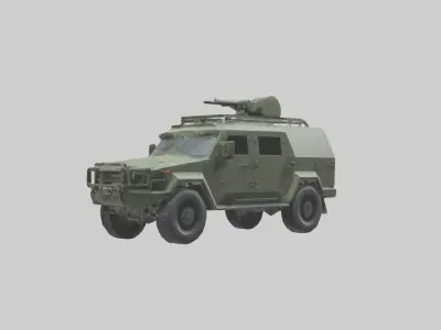 Military Armored SUV model Low-poly 3D model