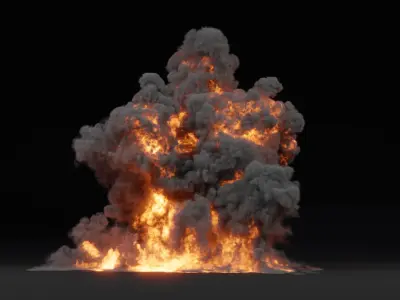 3D Oil Explosion Long Animation 3D model